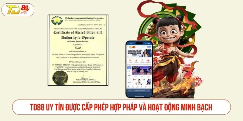 TD88 Có Lừa Đảo Không? Phân Tích Chi Tiết Độ Uy Tín Nhà cái sở hữu giấy phép số #2019-08-BG do PAGCOR cấp